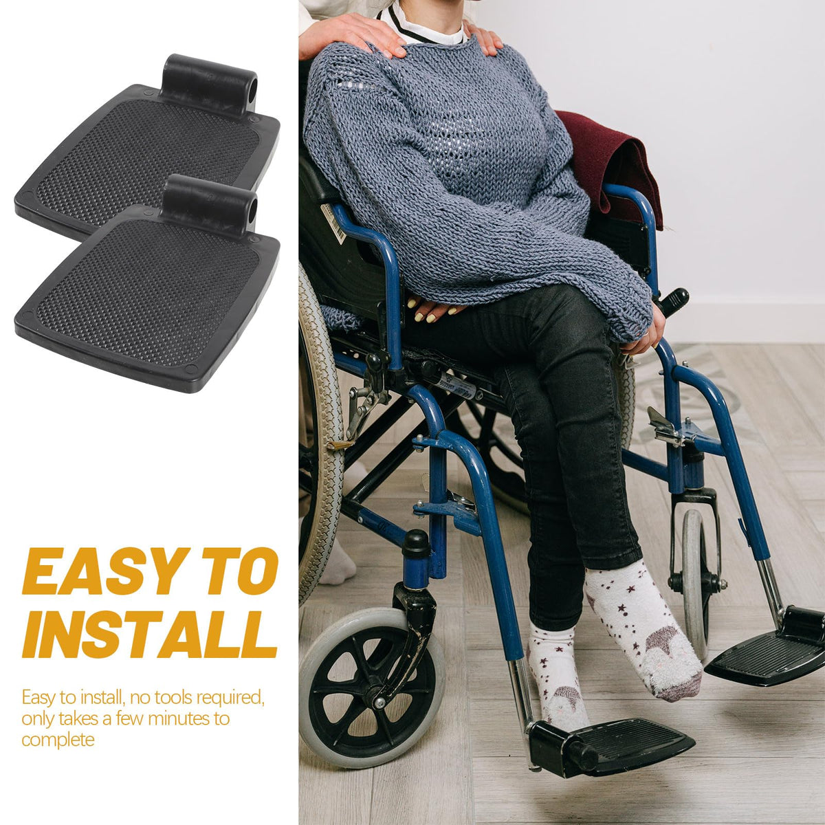 Wheelchair Footrest Pair Plastic Footplates F9281