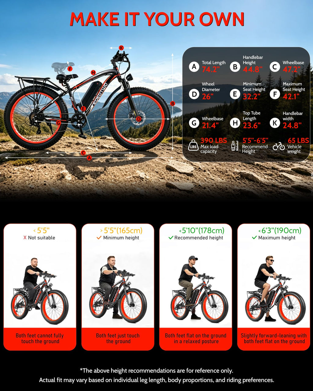 26" Fat Tire Electric Bike F30472