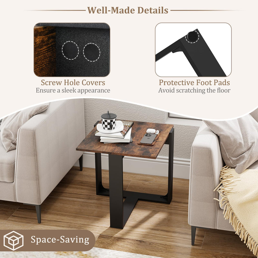 Set of 2 Square Wood Side Tables Z6750