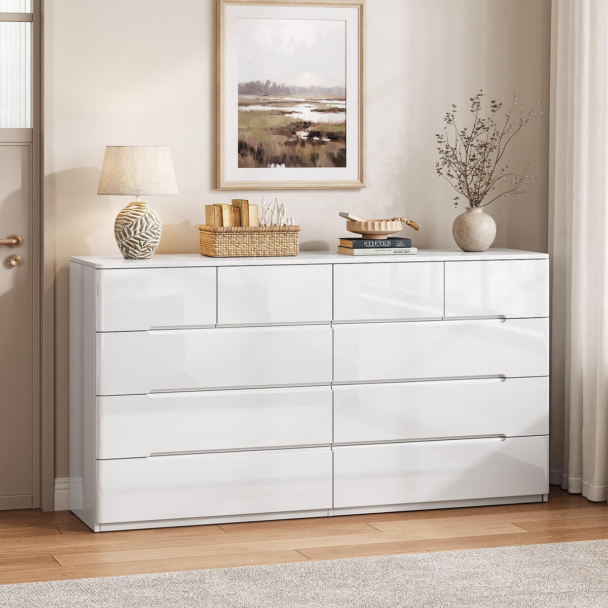 White 10 Drawer Dresser O107
