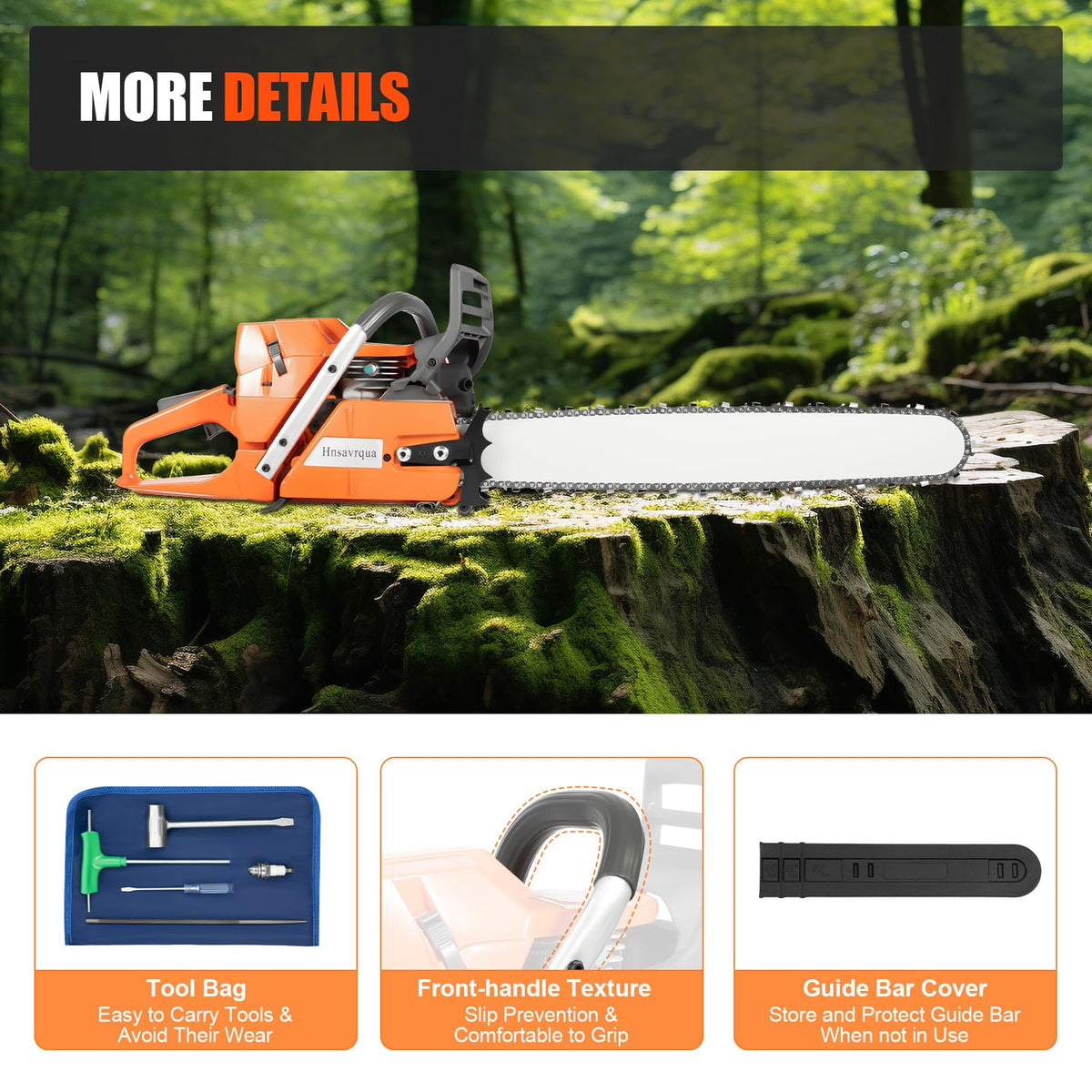 72CC Gas Chainsaw 2 Stroke 24'' Guide Board P101