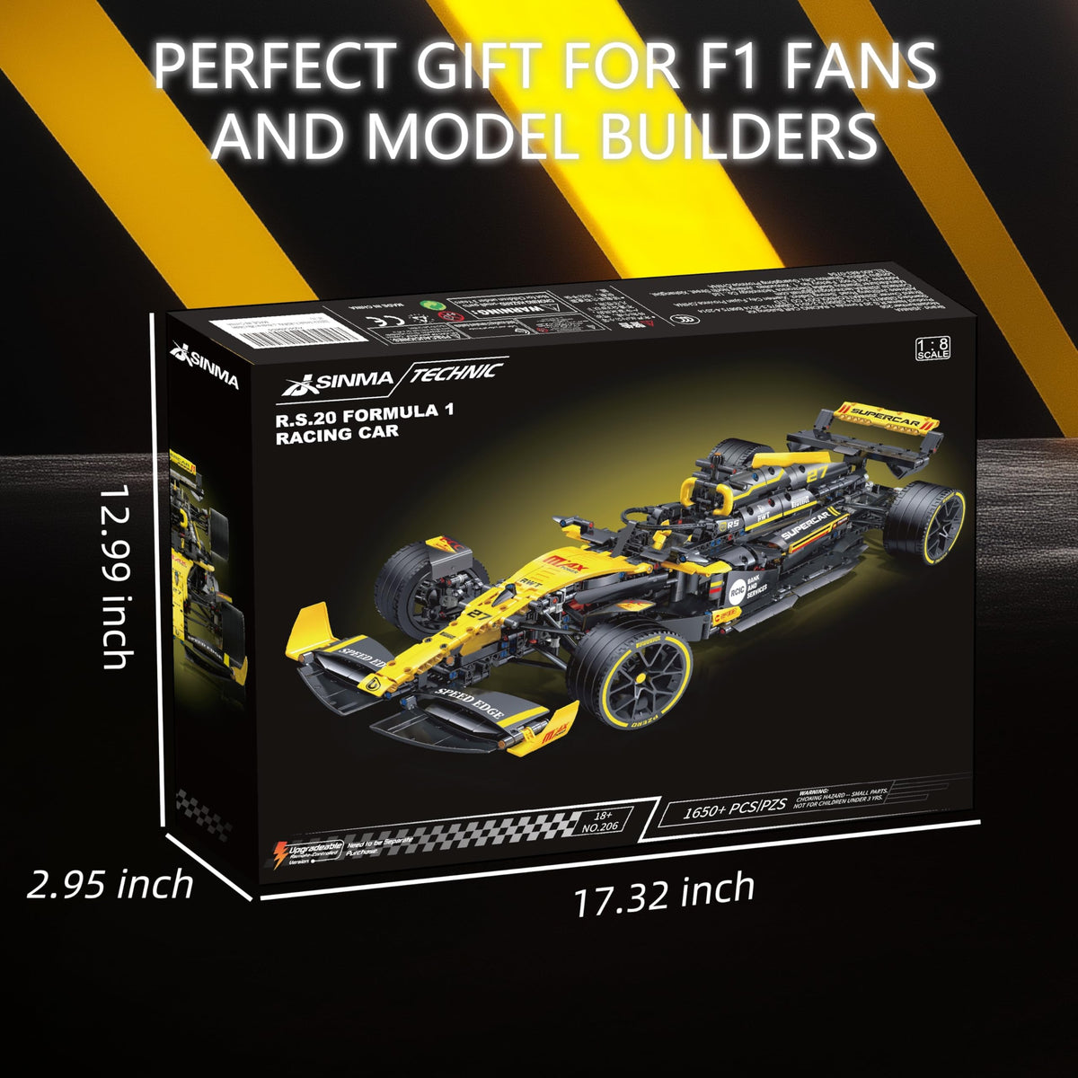 1:8 Scale 1650+ PCS Racing Car Building Kit K299263