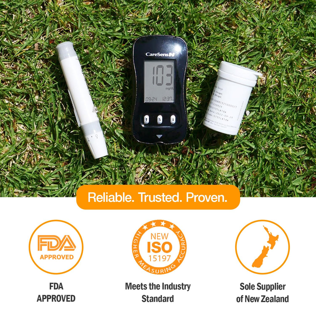 Blood Glucose Monitor Kit with 100 Test Strips, 100 Lancets, Lancing Device, Control Solution, Travel Case R35475