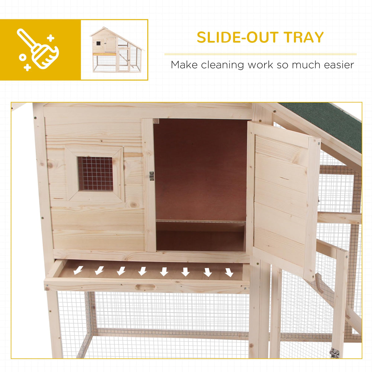 55" 2-Tier Wooden Rabbit Hutch with Ramp P749