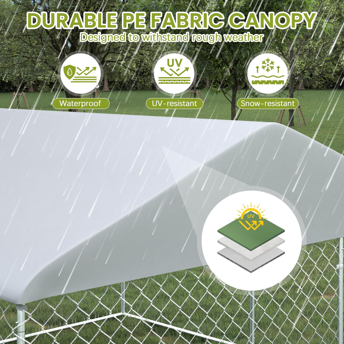 10FT x 10FT Outdoor Dog Kennel with Roof U1578