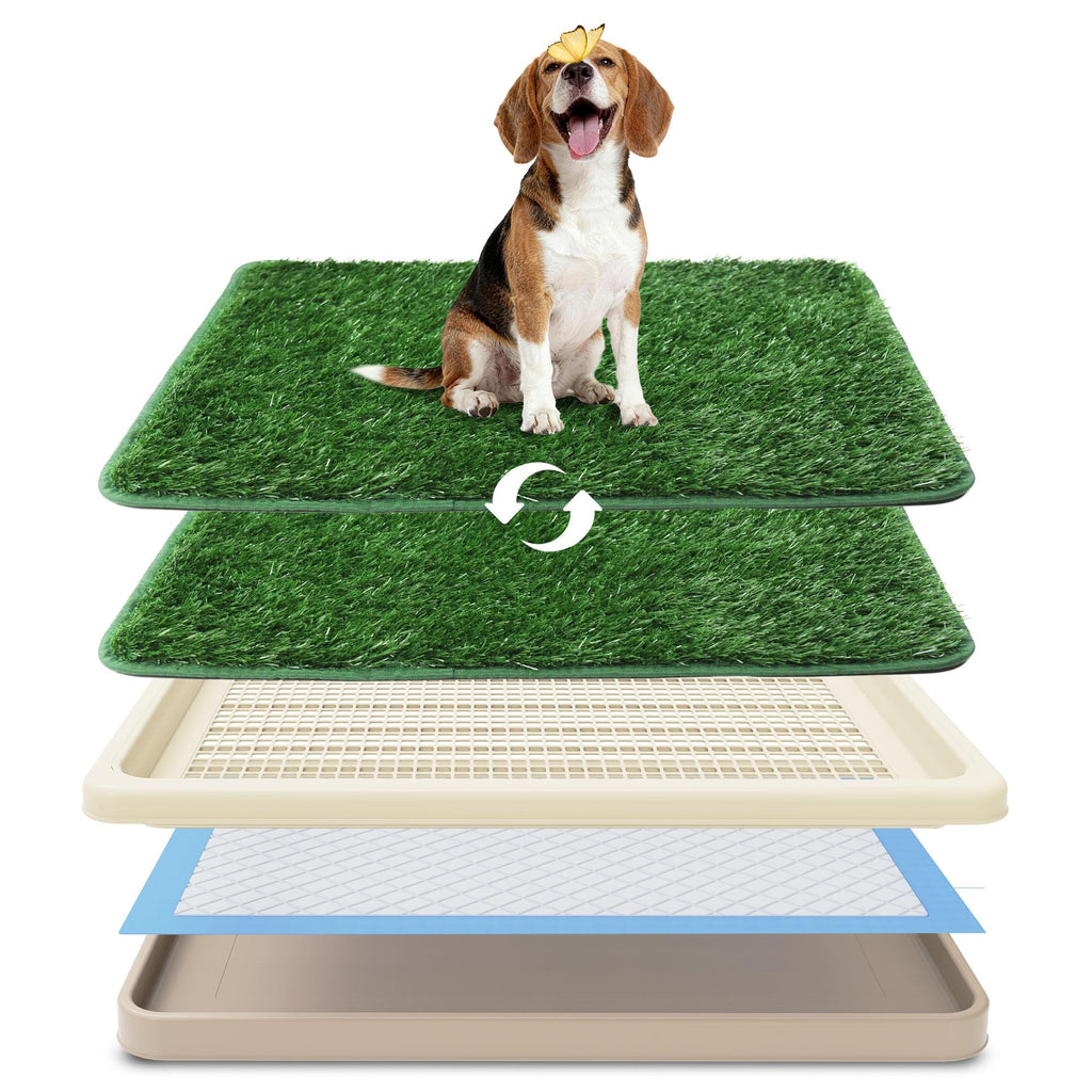 Dog Grass Pad with Tray, 2 Washable Grass Pads O18811