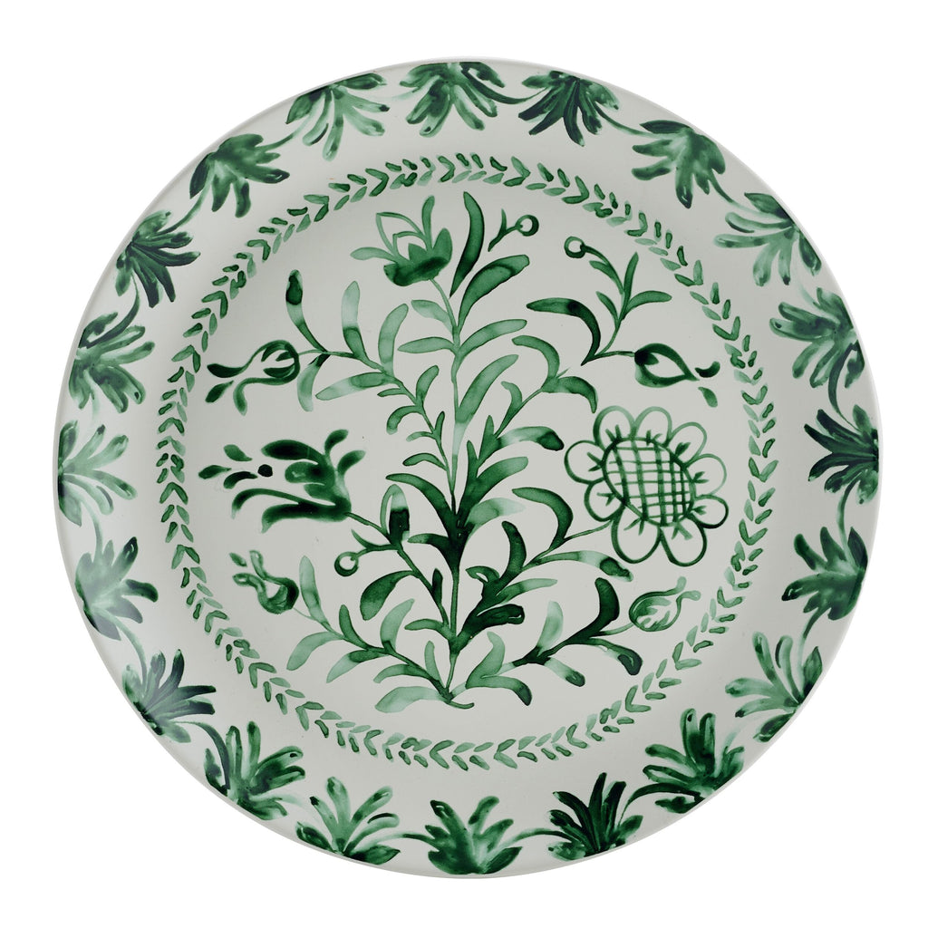 Green 12-Piece Stoneware Dinnerware Set F55433