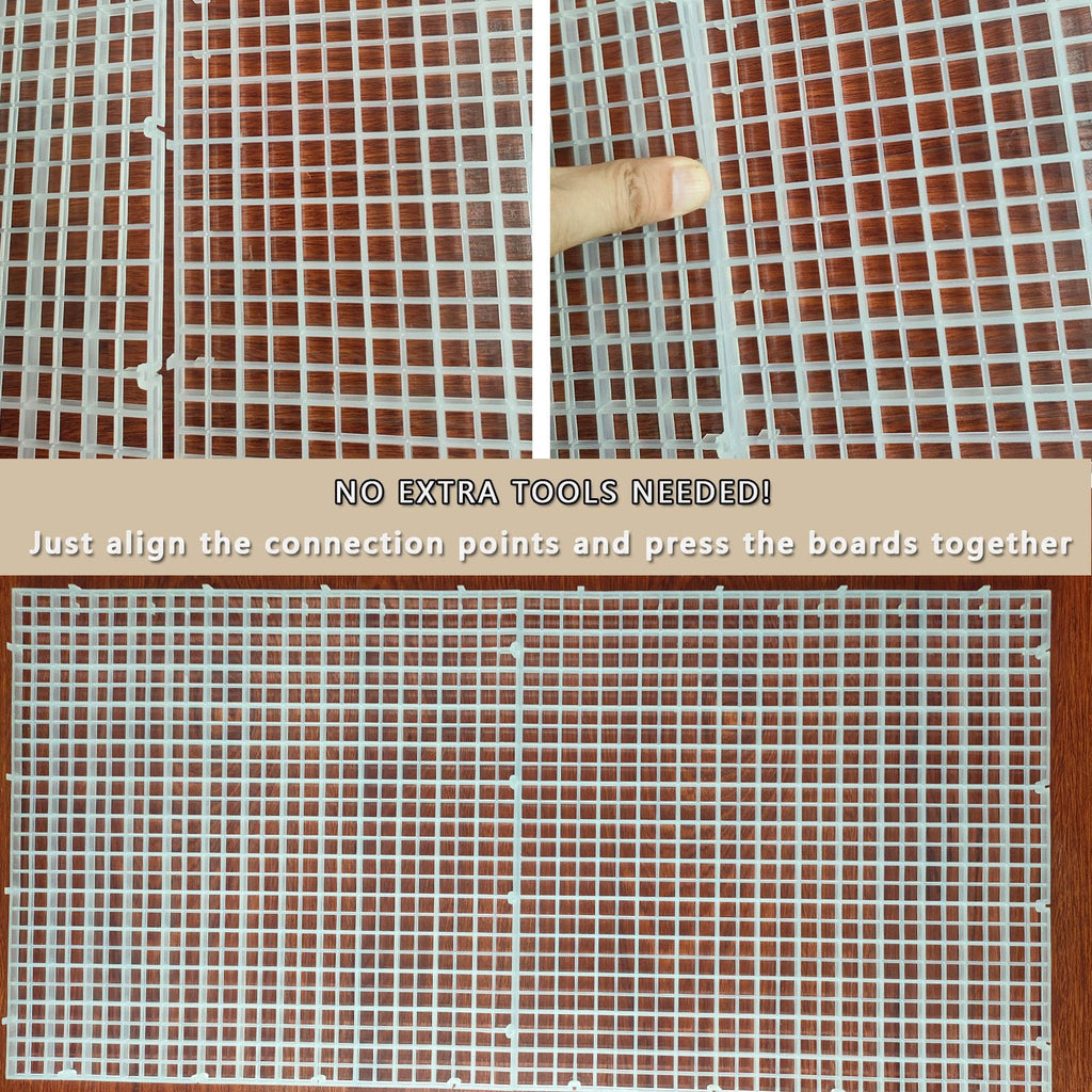 Aquarium Cover Kit 6 Customizable Plastic Grid Lid with Clips Q850783