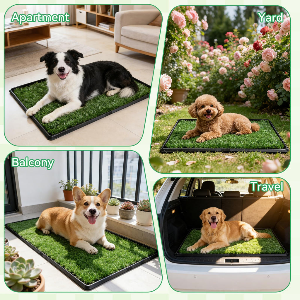 20x30 Inch Artificial Grass Dog Potty Pad with Tray X5815