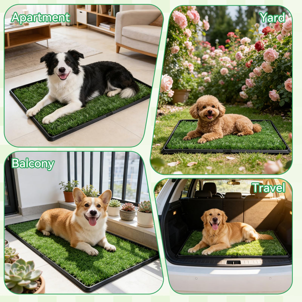 20x30 Inch Artificial Grass Dog Potty Pad with Tray X5815