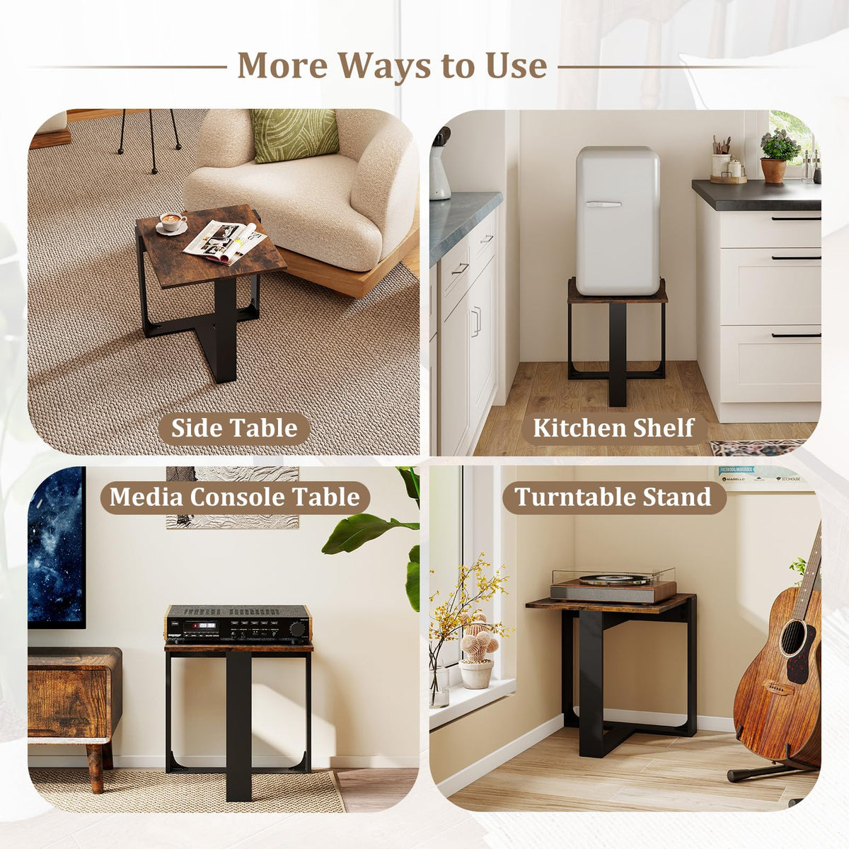 Set of 2 Square Wood Side Tables Z6750