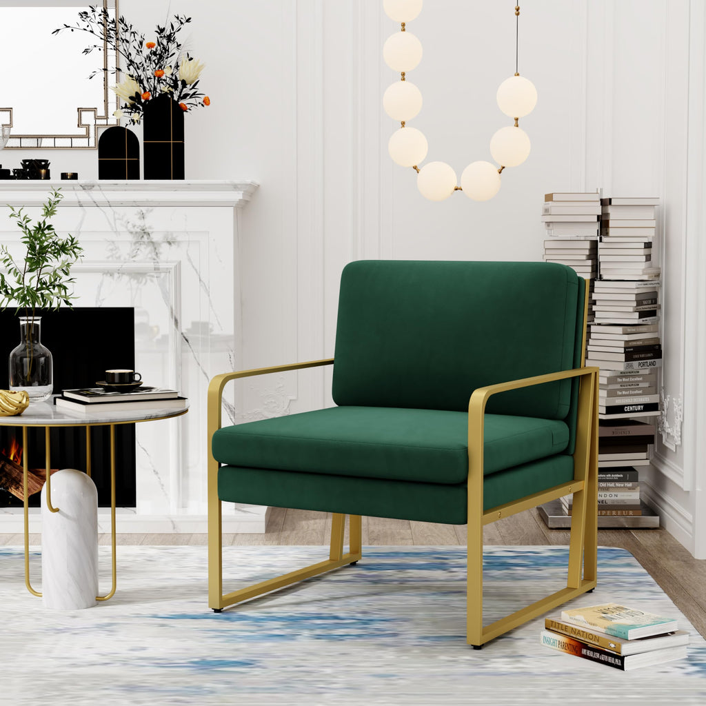 Velvet Accent Chair Set of 2 Green A831825