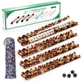 Set of 4 20 Inch Amber Tortoise Acrylic Mahjong Racks with Pushers S6997
