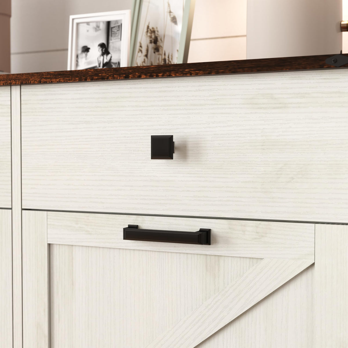 White Double 10 Gallon Tilt Out Trash Can Cabinet I52239