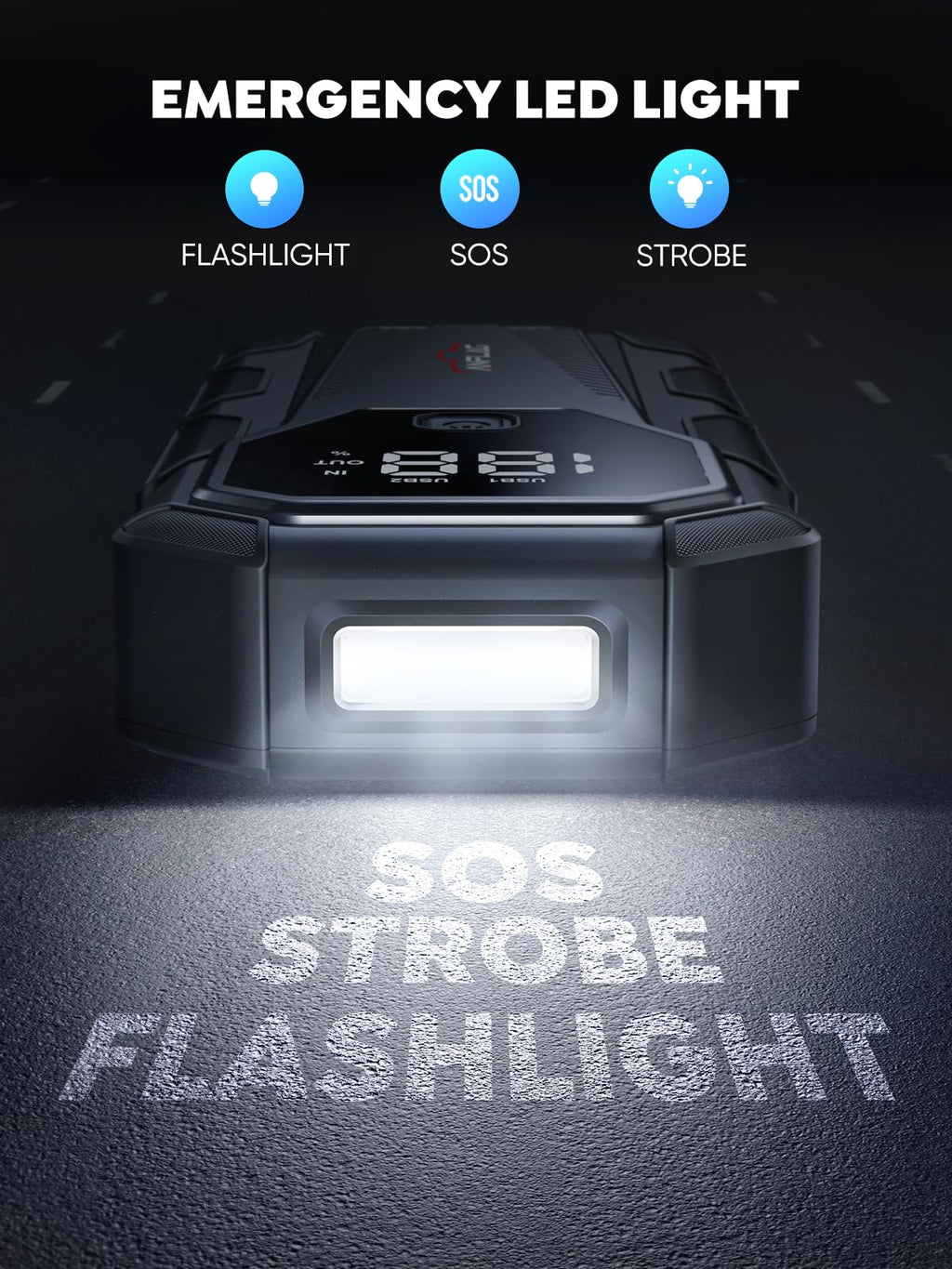 6000A 12V Portable Jump Starter with LED Display W59304