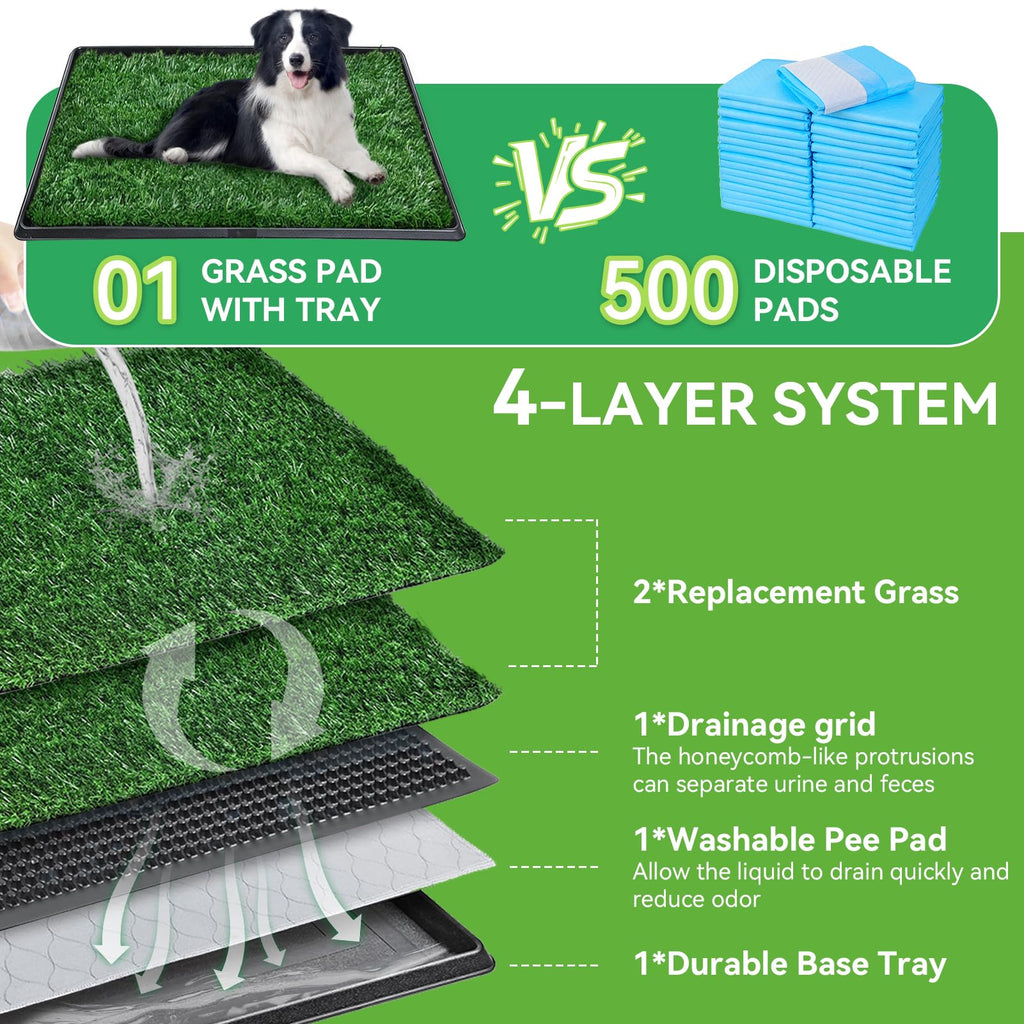 20x30 Inch Artificial Grass Dog Potty Pad with Tray X5815