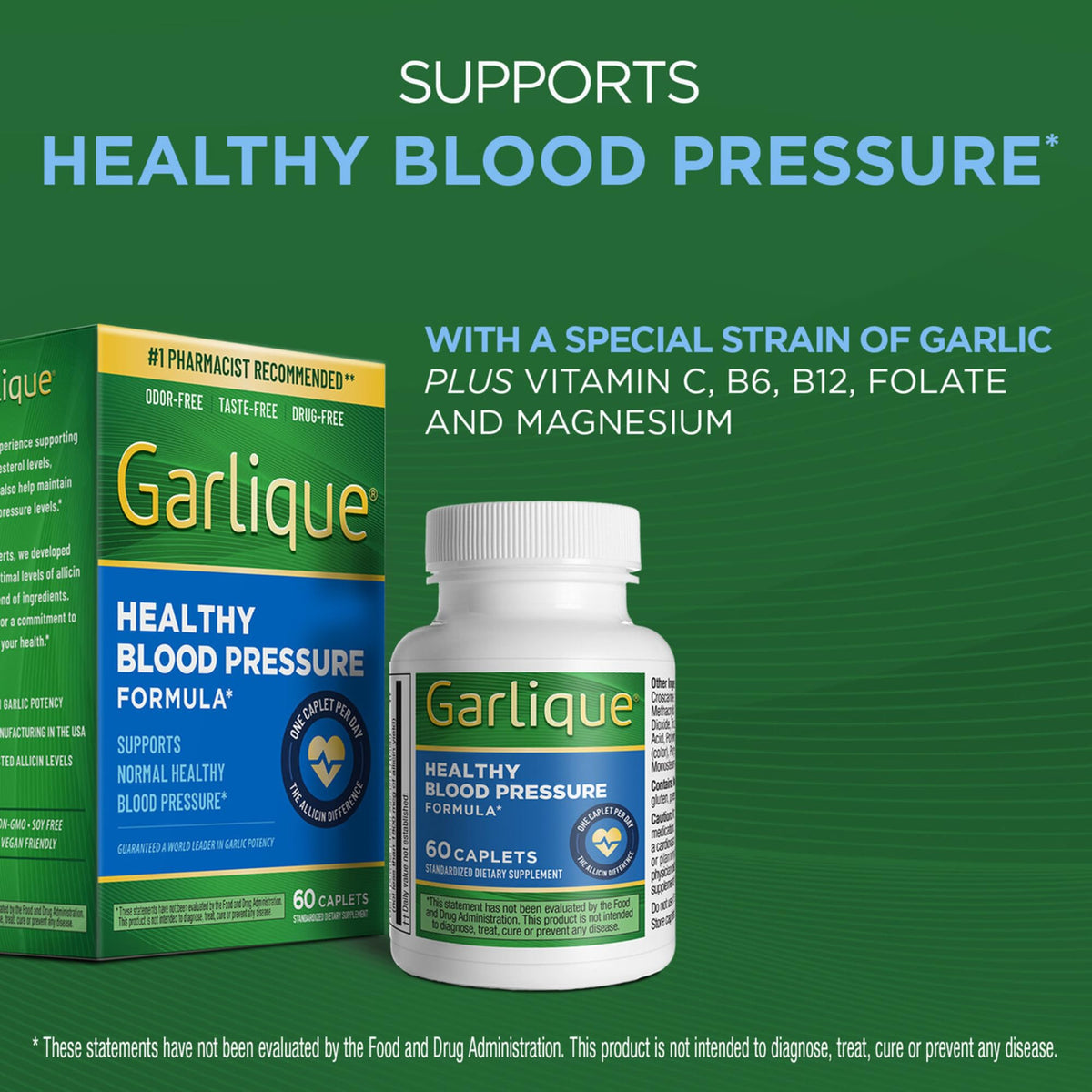 Odorless Vegan Garlic Extract Supplement 60 Caplets X469459
