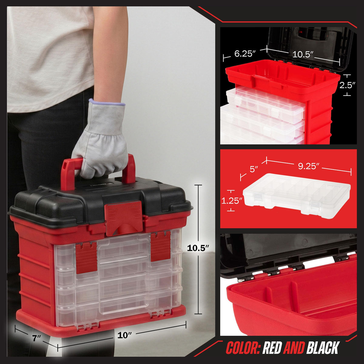 Portable Tool Box Small Parts Organizer with Drawers A9812
