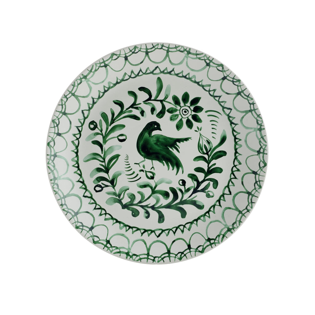 Green 12-Piece Stoneware Dinnerware Set F55433