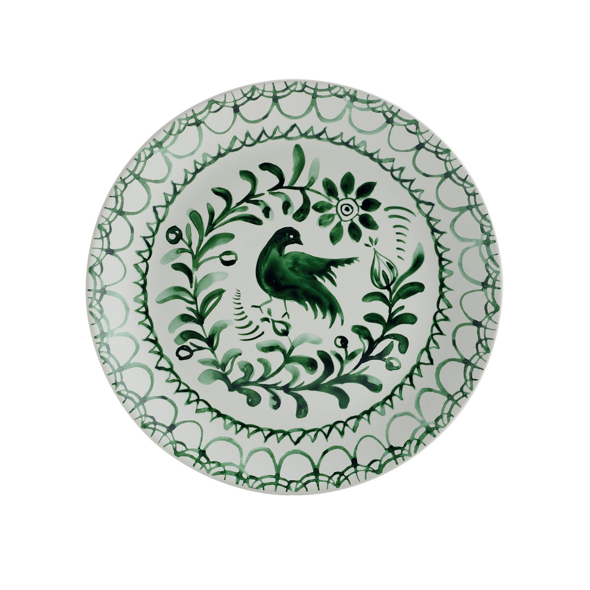 Green 12-Piece Stoneware Dinnerware Set F55433