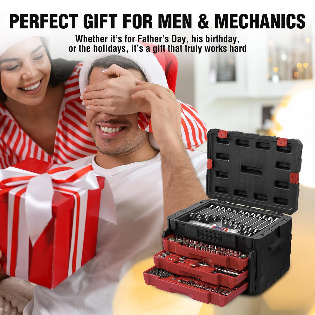 450-Piece Drive Socket Set 1/2" 1/4" 3/8" CR-V Metric and Imperial with Quick-Release Ratchet Wrench F89187