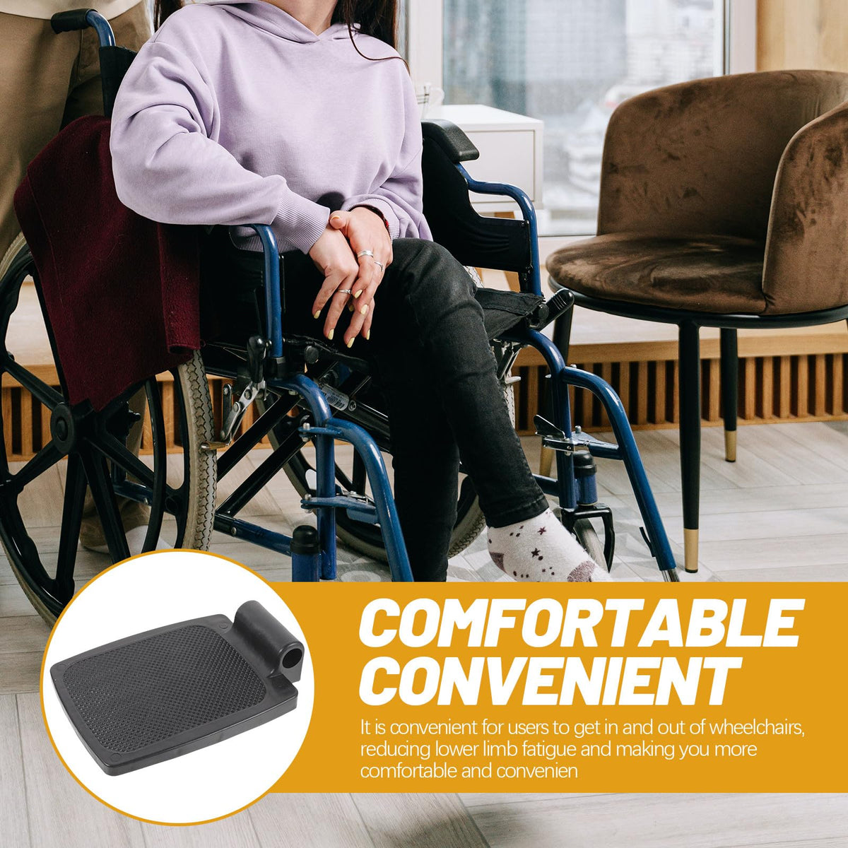 Wheelchair Footrest Pair Plastic Footplates F9281