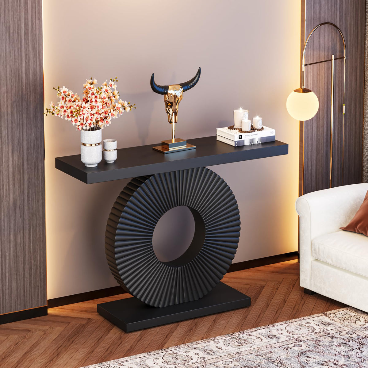 Black 40 inch Wood Console Table Q166264