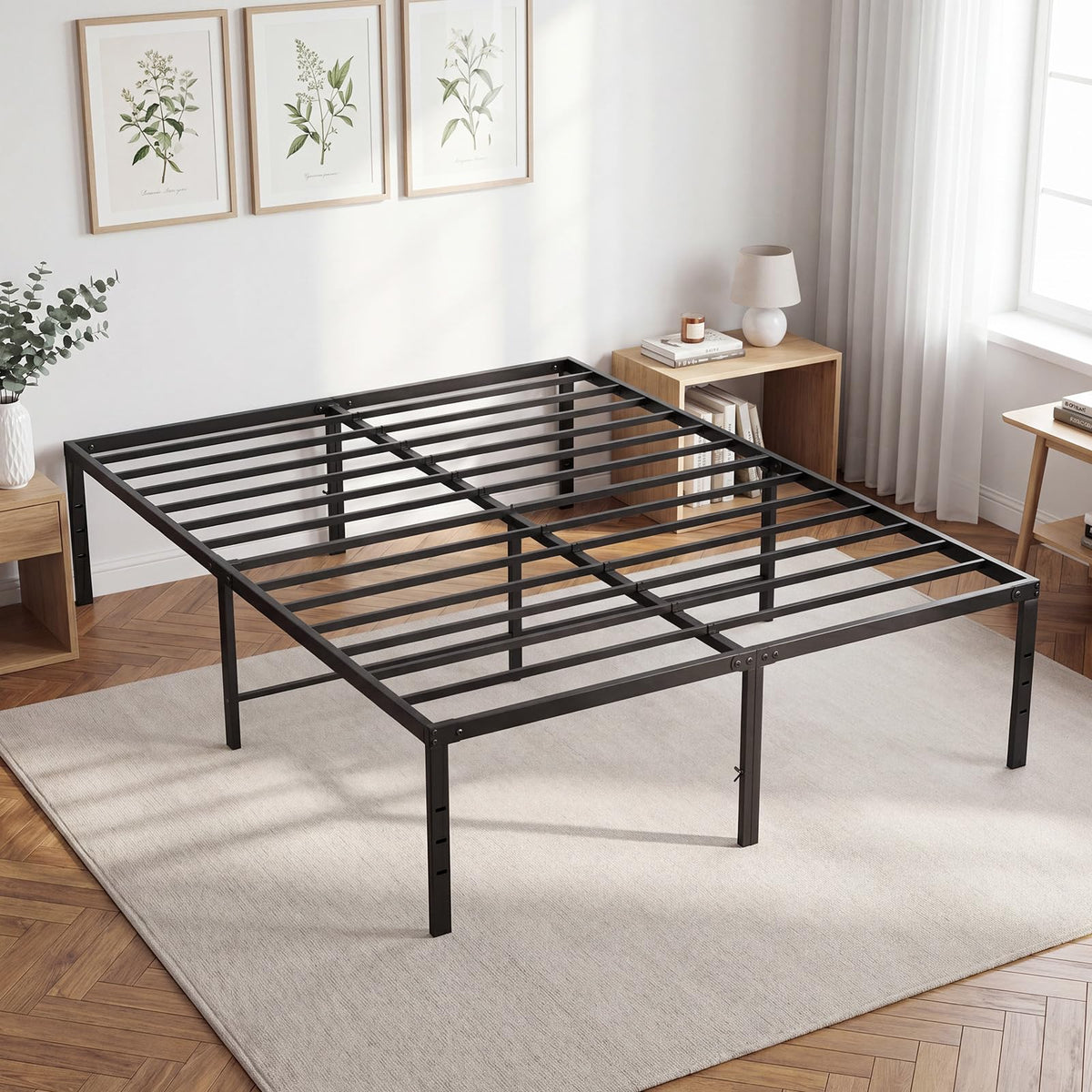 Queen 18 Inch Metal Platform Bed Frame Q80269