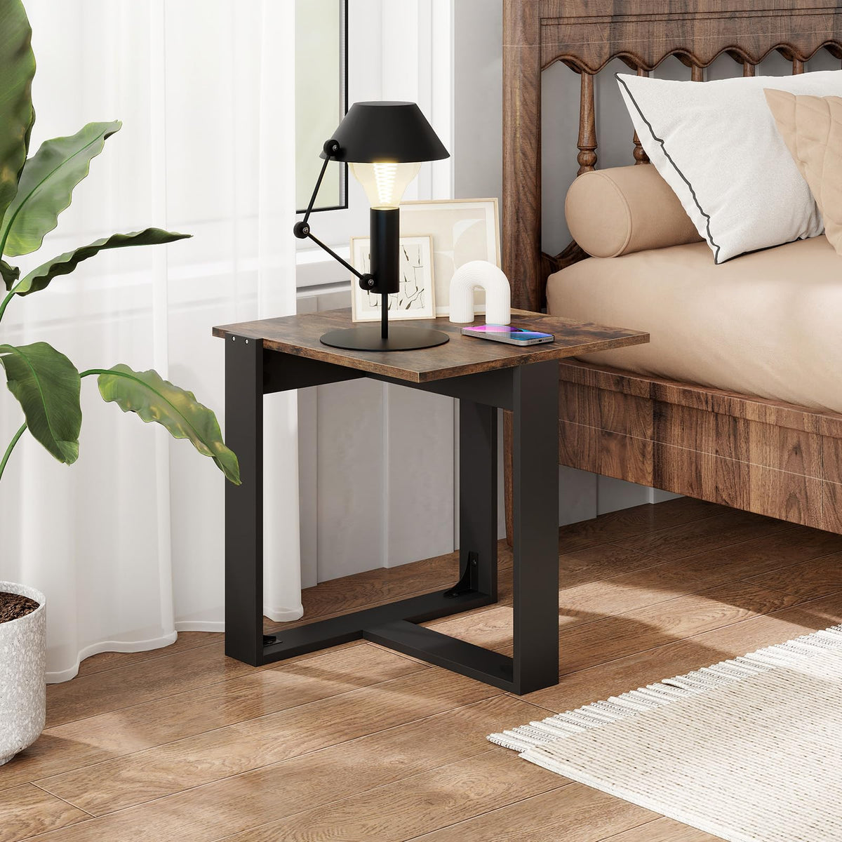 Set of 2 Square Wood Side Tables Z6750