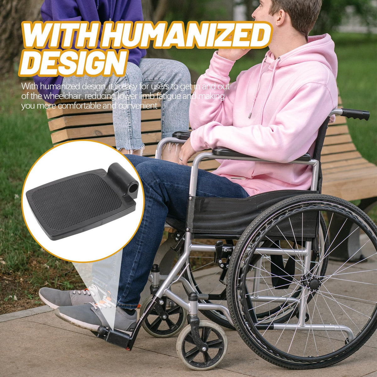 Wheelchair Footrest Pair Plastic Footplates F9281