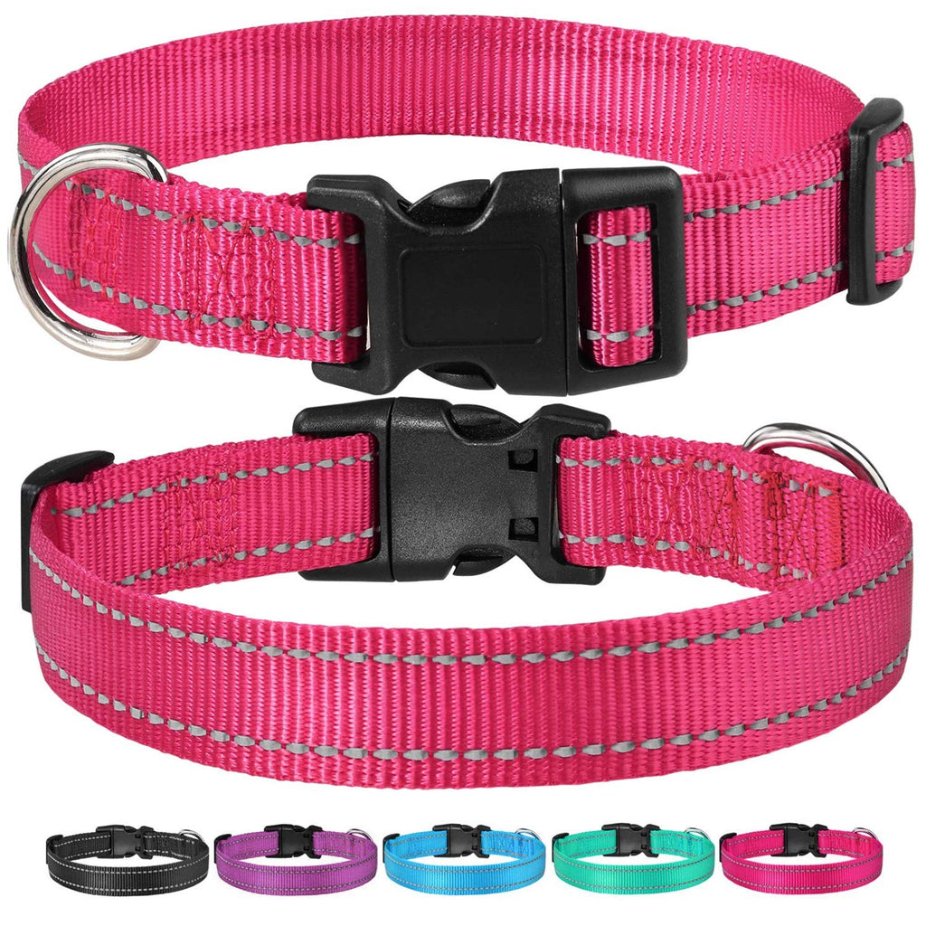 Reflective Adjustable Pink Dog Collar W149039