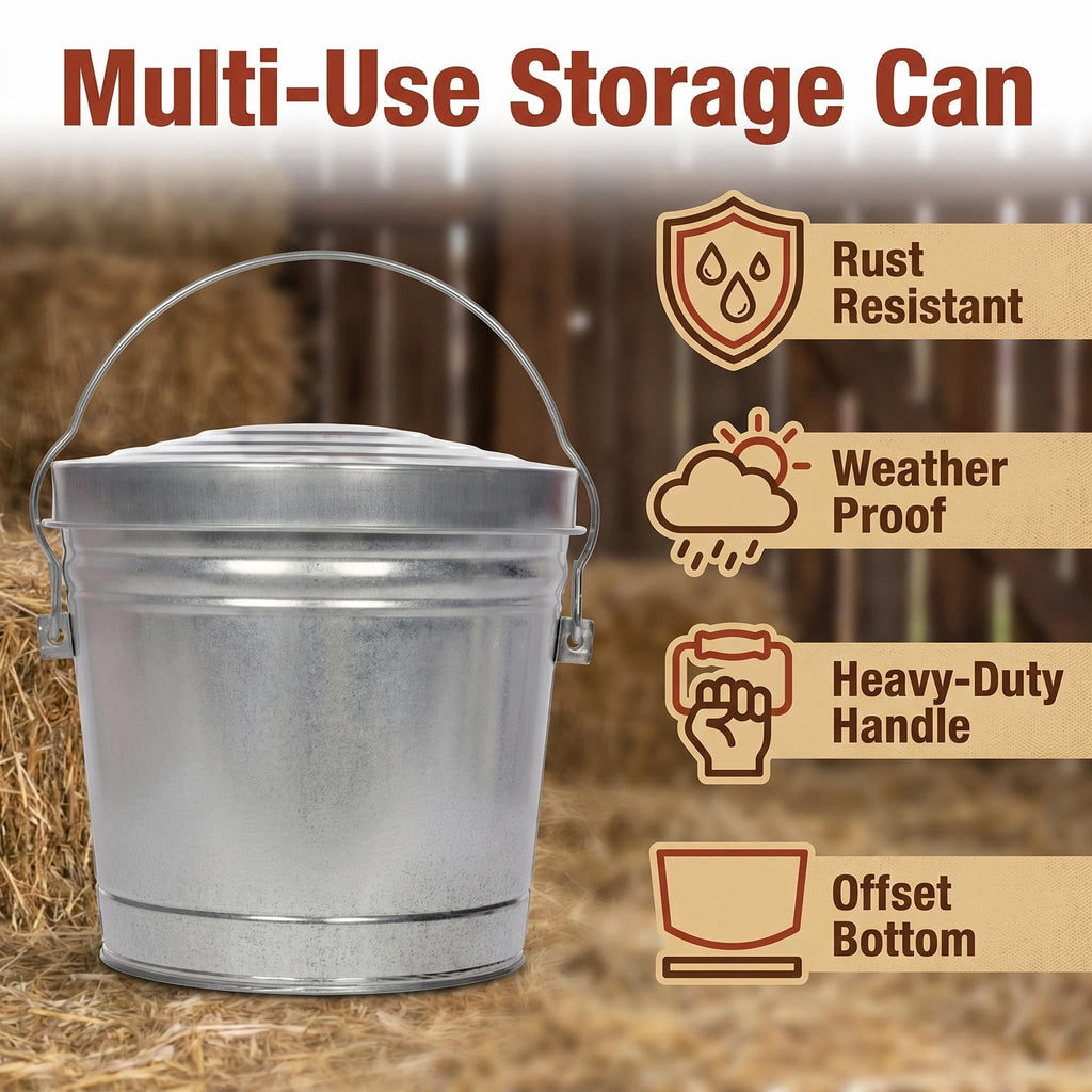 6 Gallon Galvanized Steel Locking Lid Storage Can C271001