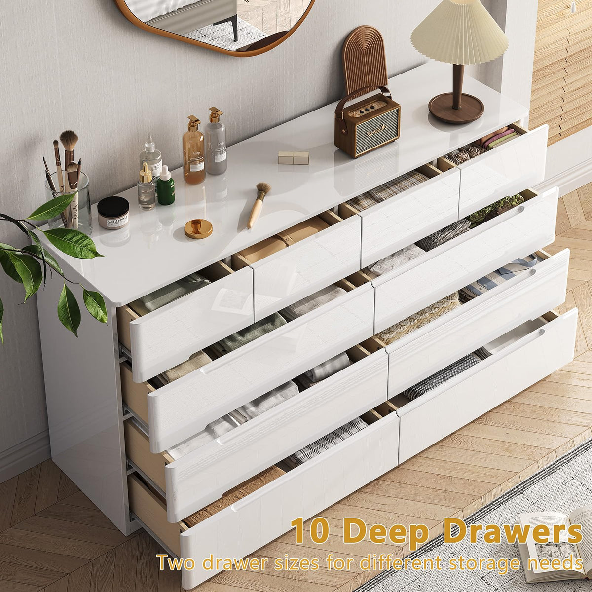 White 10 Drawer Dresser O107