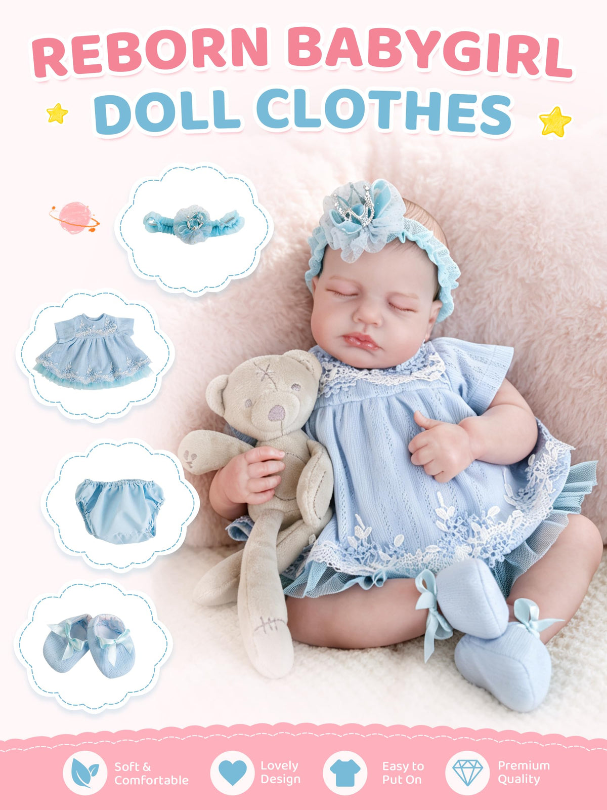 Blue Baby Doll Clothes 17-20 Inches X258411