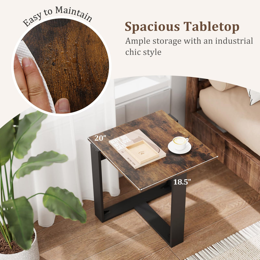 Set of 2 Square Wood Side Tables Z6750