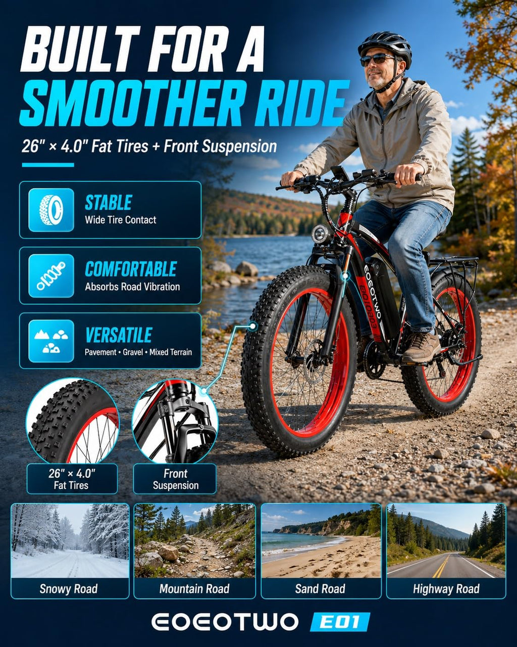 26" Fat Tire Electric Bike F30472