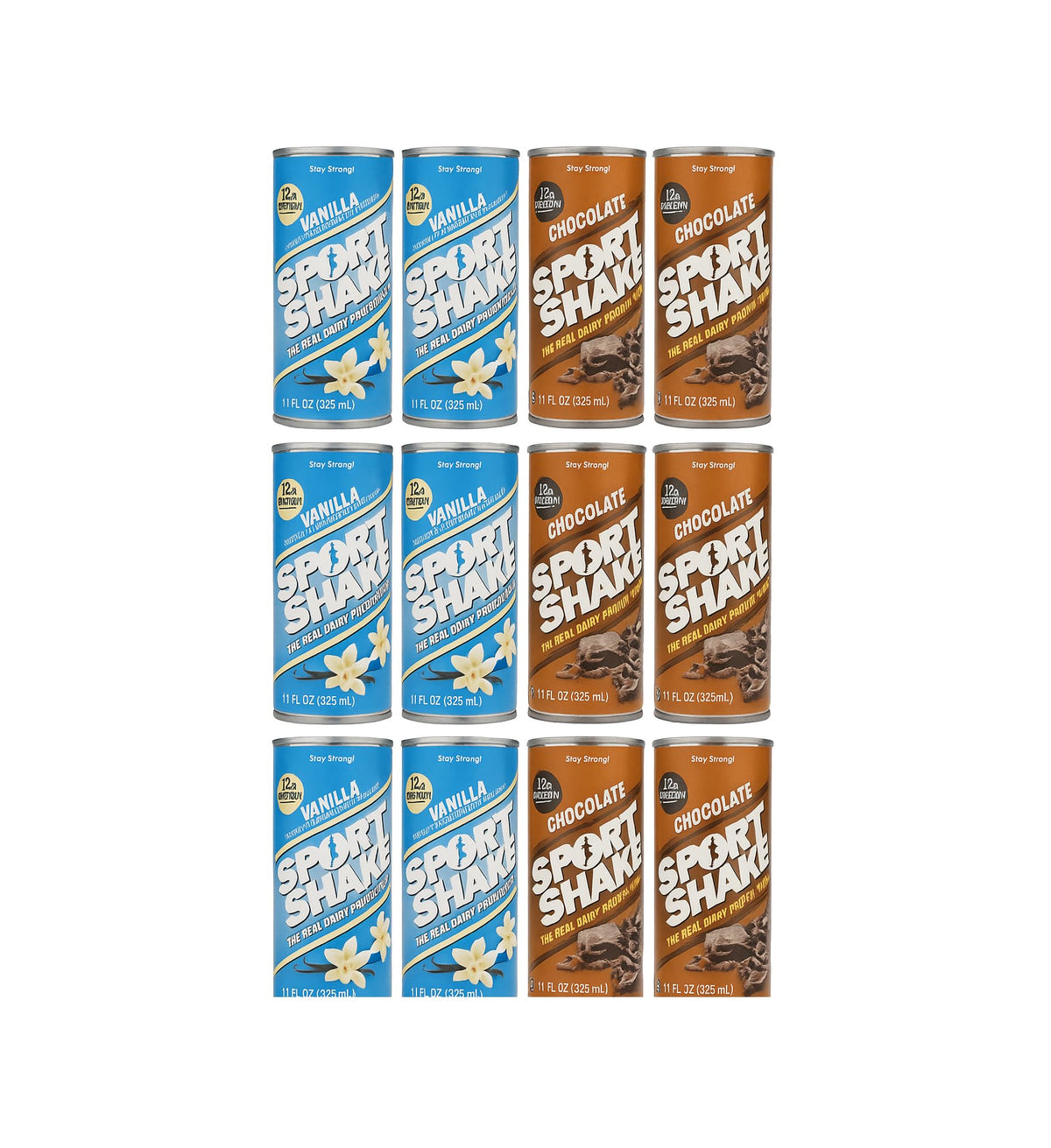 Protein Shake Variety Pack 12 Pack 6 Chocolate 6 Vanilla 11 fl oz Cans D41458