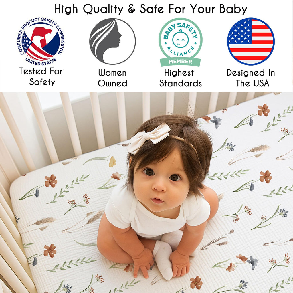 3-Piece Baby Crib Sheets Set Fitted Standard Size C719