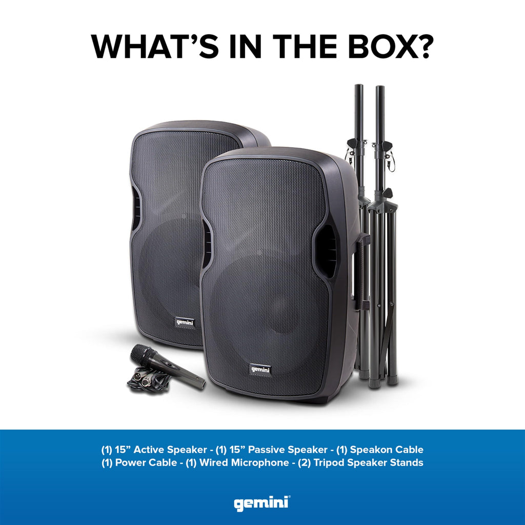 Portable Bluetooth PA Speaker System, 2000W, Black Y560857