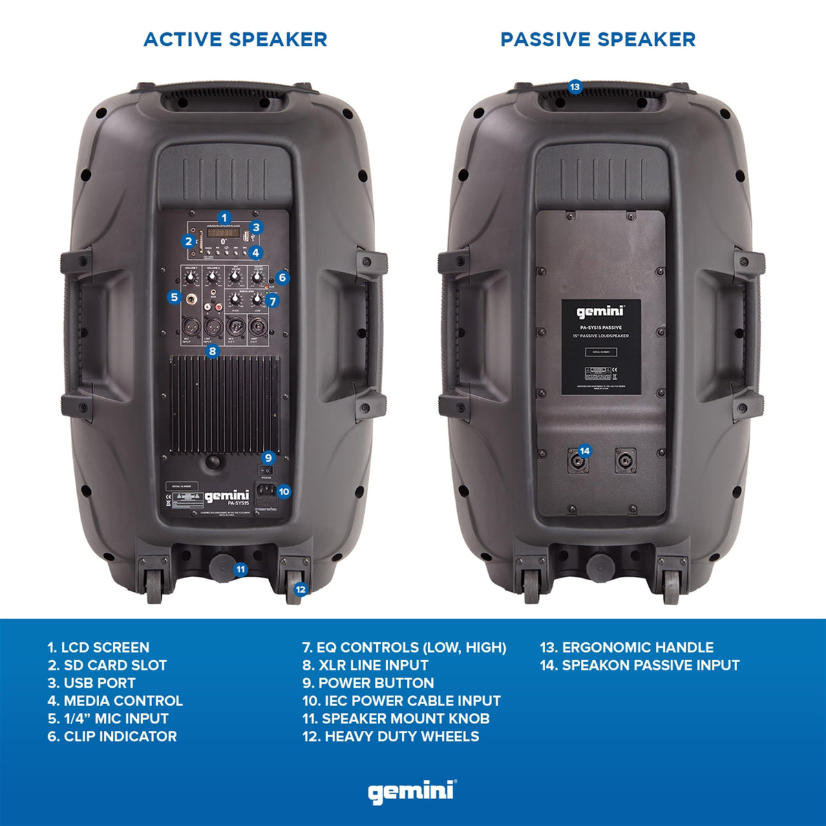 Portable Bluetooth PA Speaker System, 2000W, Black Y560857