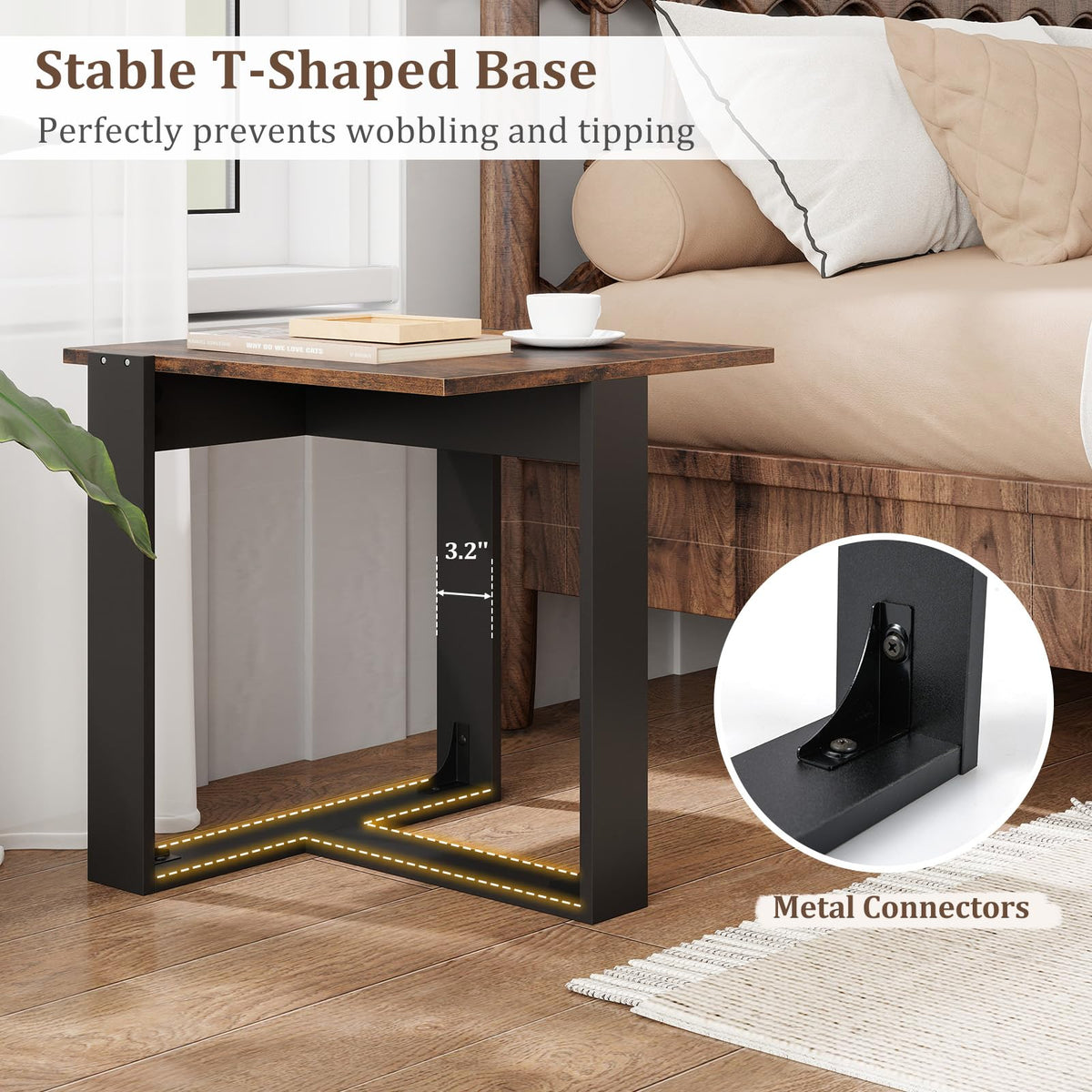 Set of 2 Square Wood Side Tables Z6750