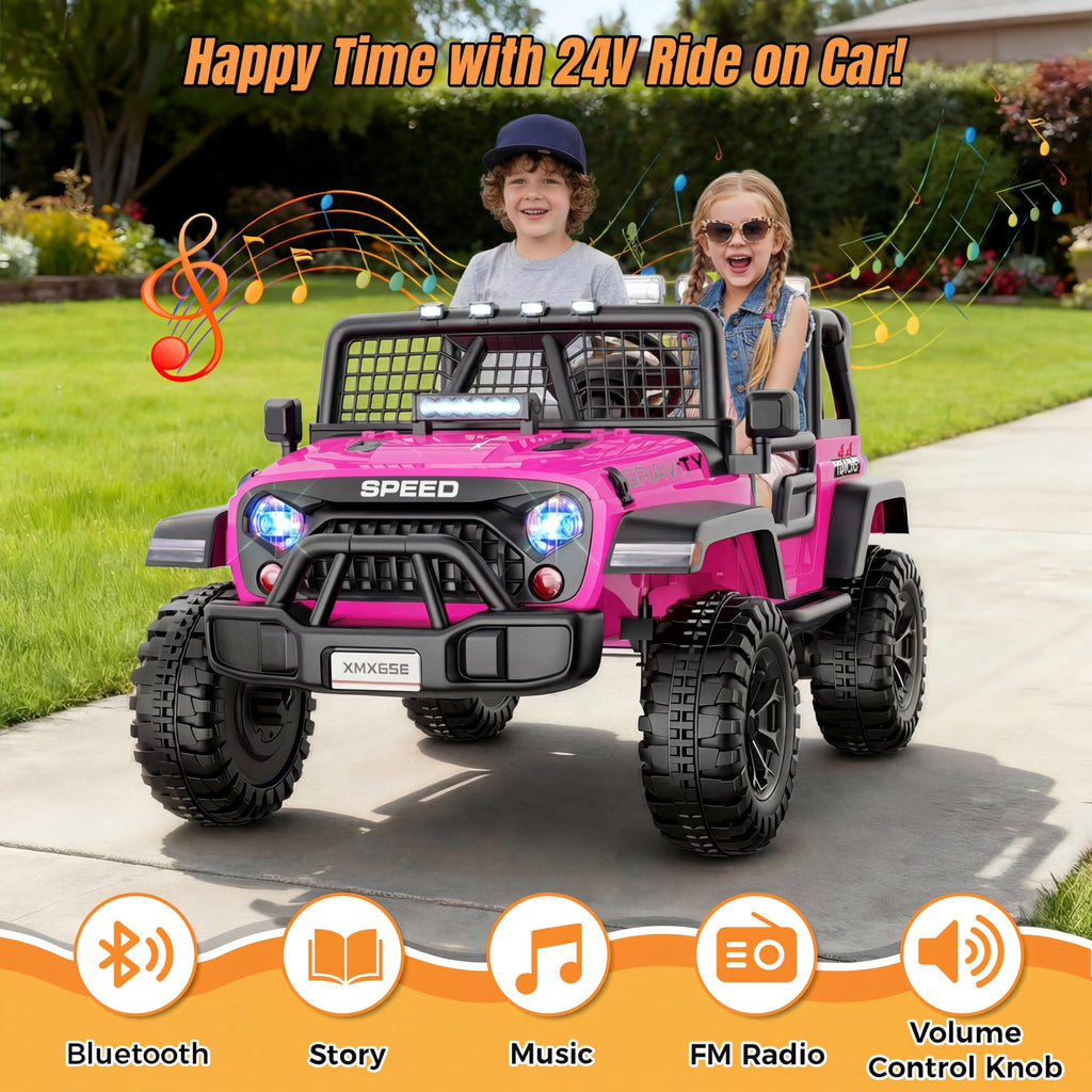 24V 2 Seater Pink Ride On Car T72983
