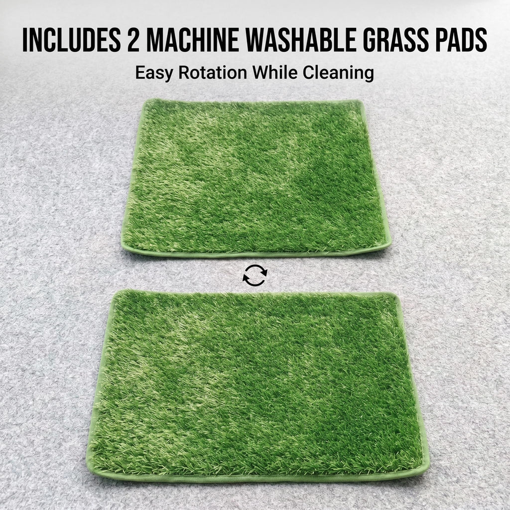 Dog Grass Pad with Tray, 2 Washable Grass Pads O18811