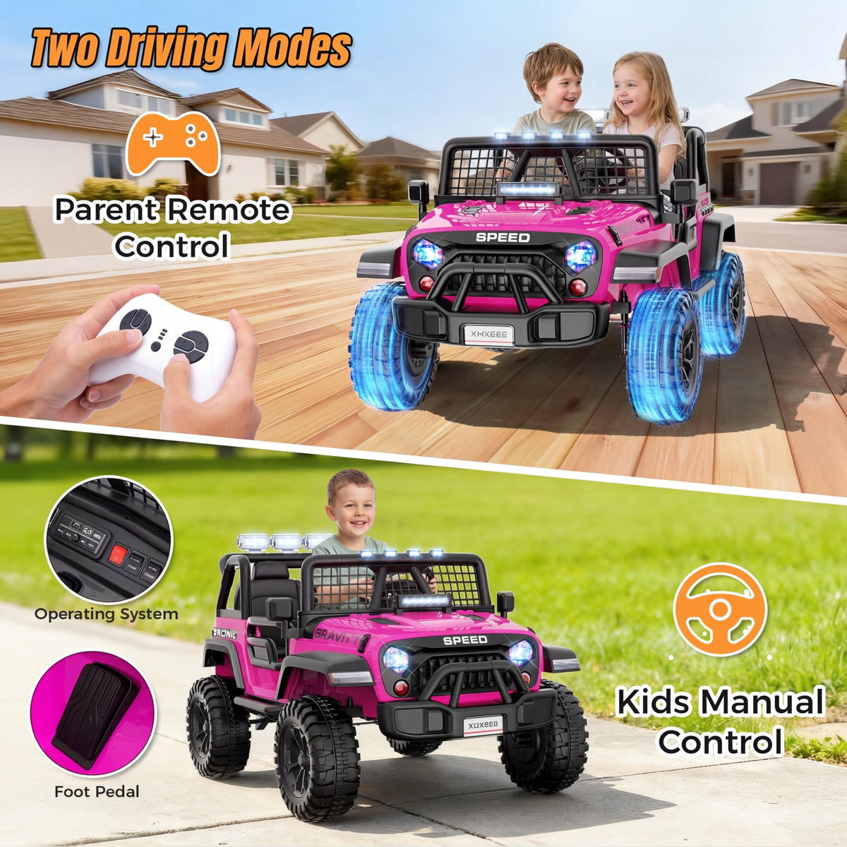 24V 2 Seater Pink Ride On Car T72983