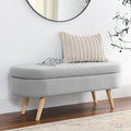 Oval Storage Bench with Rubber Wood Legs N3746