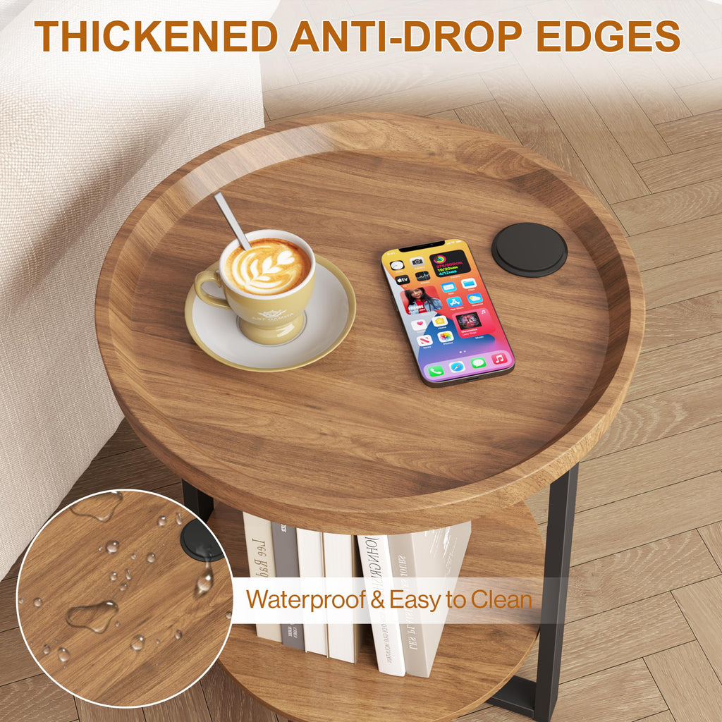 Round Side Table with Charging T370596