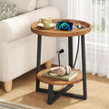 Round Side Table with Charging T370596