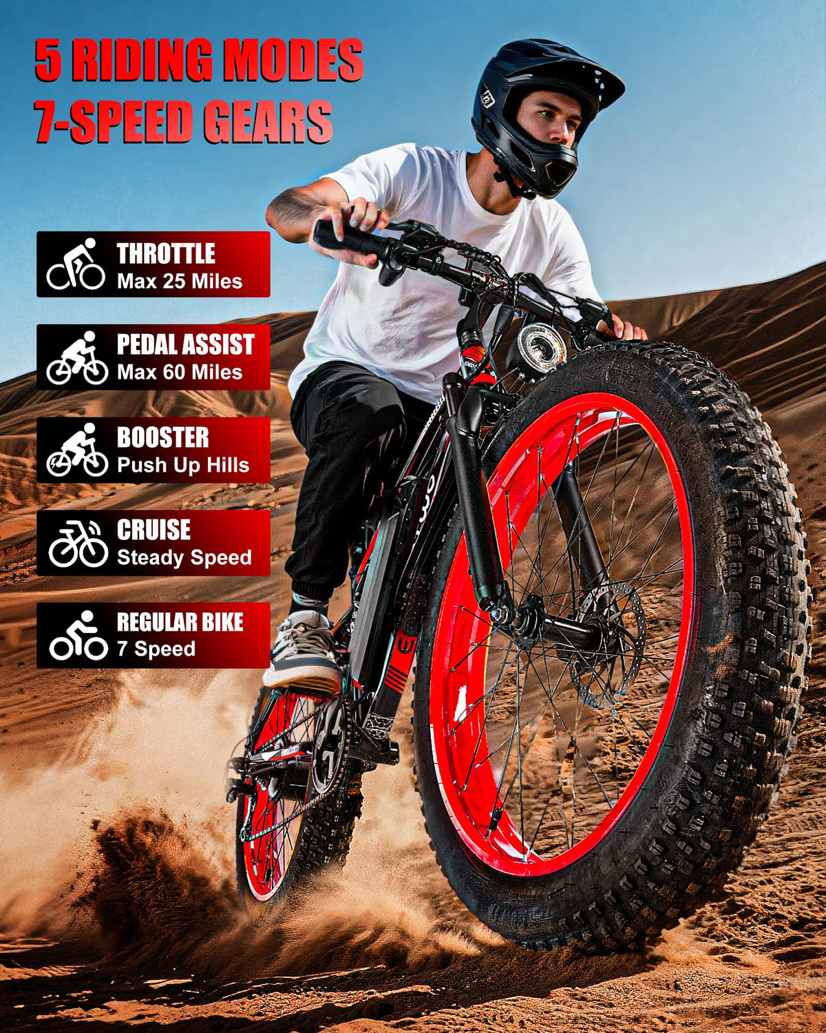 26" Fat Tire Electric Bike F30472