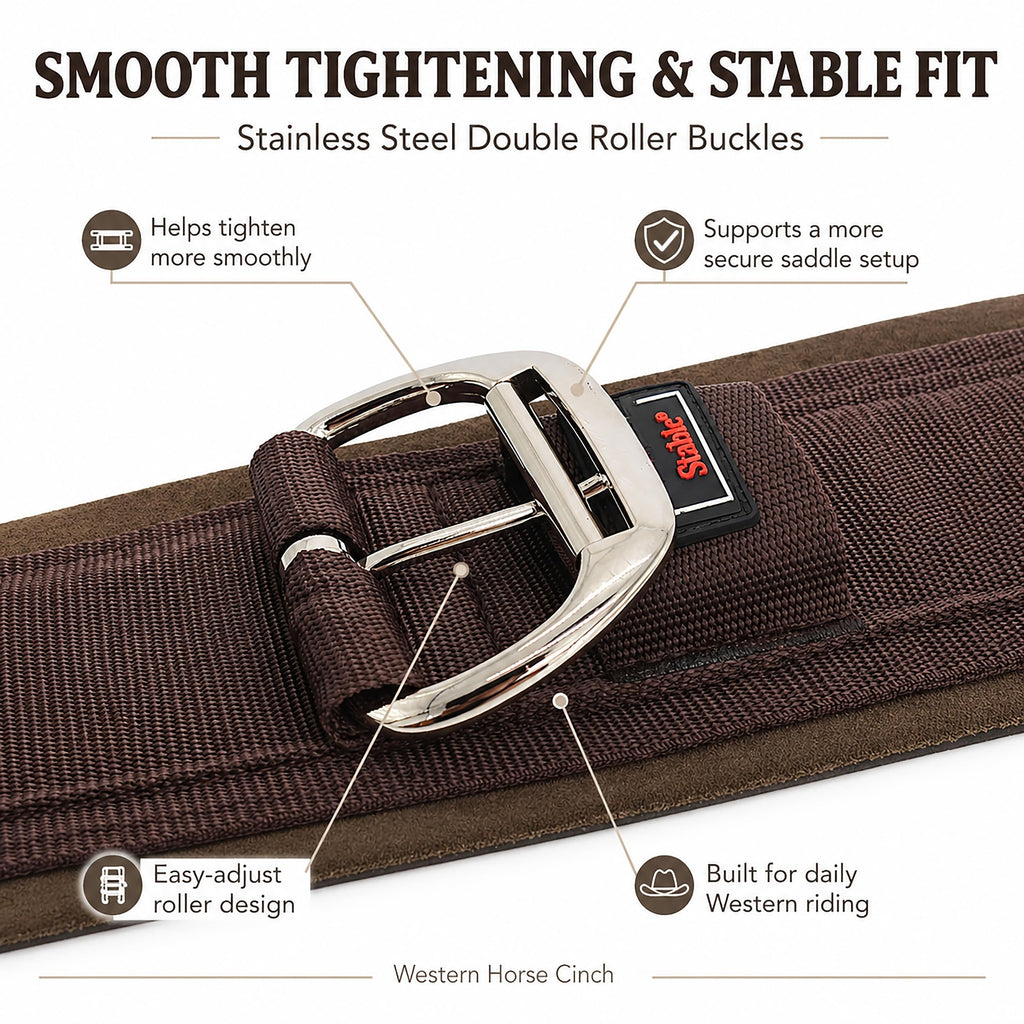 Western Horse Cinch with Stainless Steel Buckles F386780