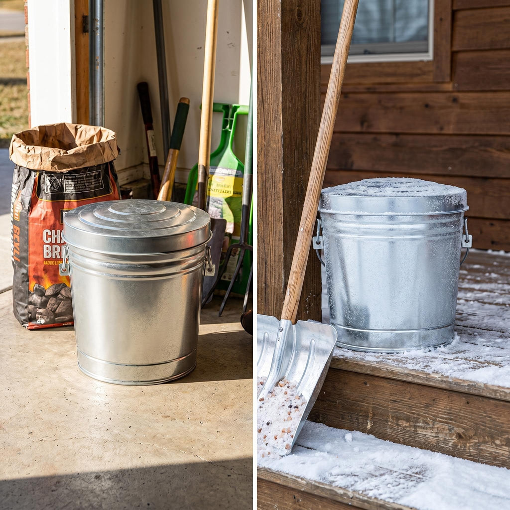 6 Gallon Galvanized Steel Locking Lid Storage Can C271001